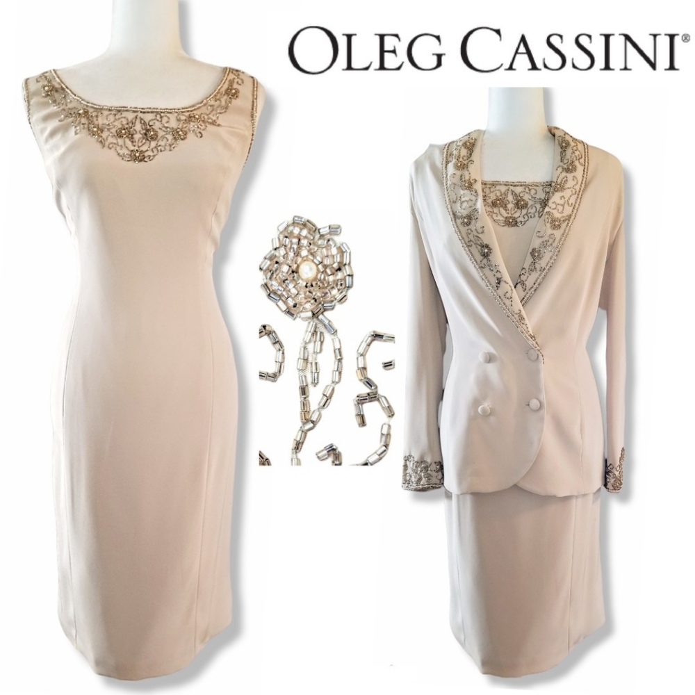 Oleg Cassini Special Occasion Dress & Jacket sz 16